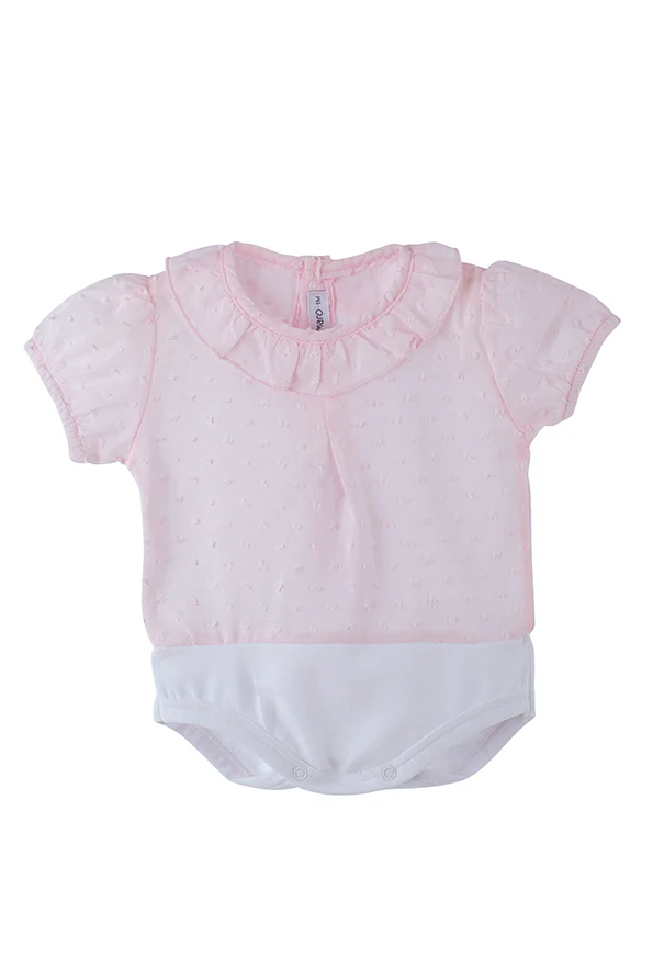 Body bebé plumeti con cuello volante manga corta - Imagen 4