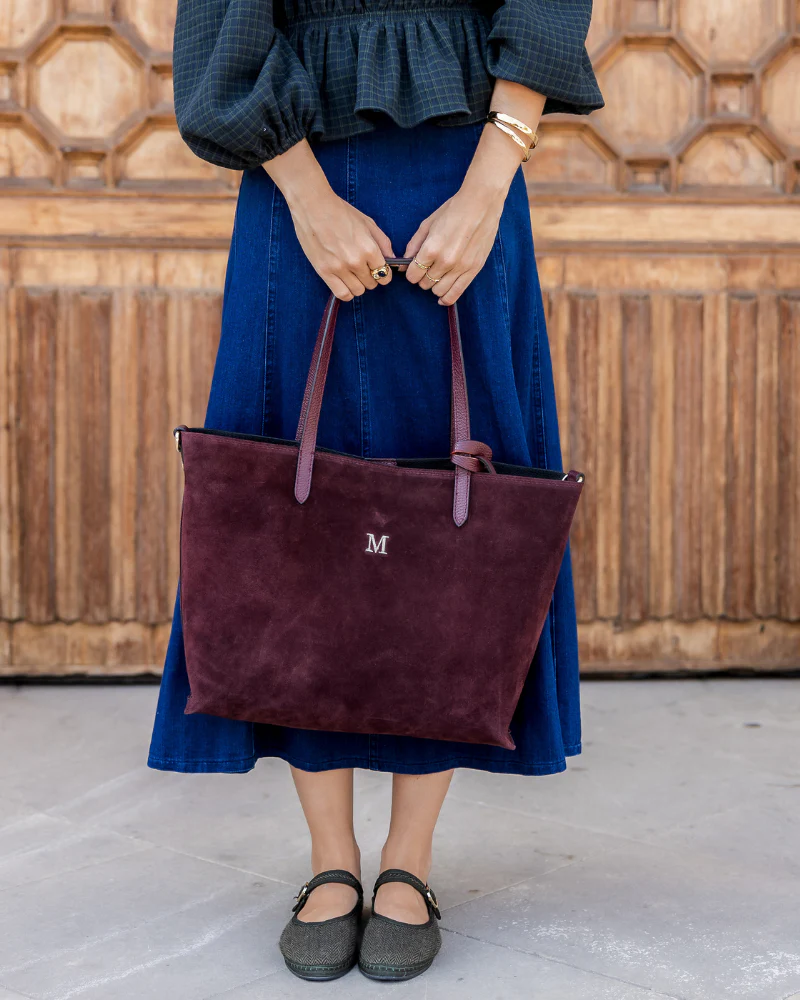 Bolso Shopping Bag ante granate - Imagen 4