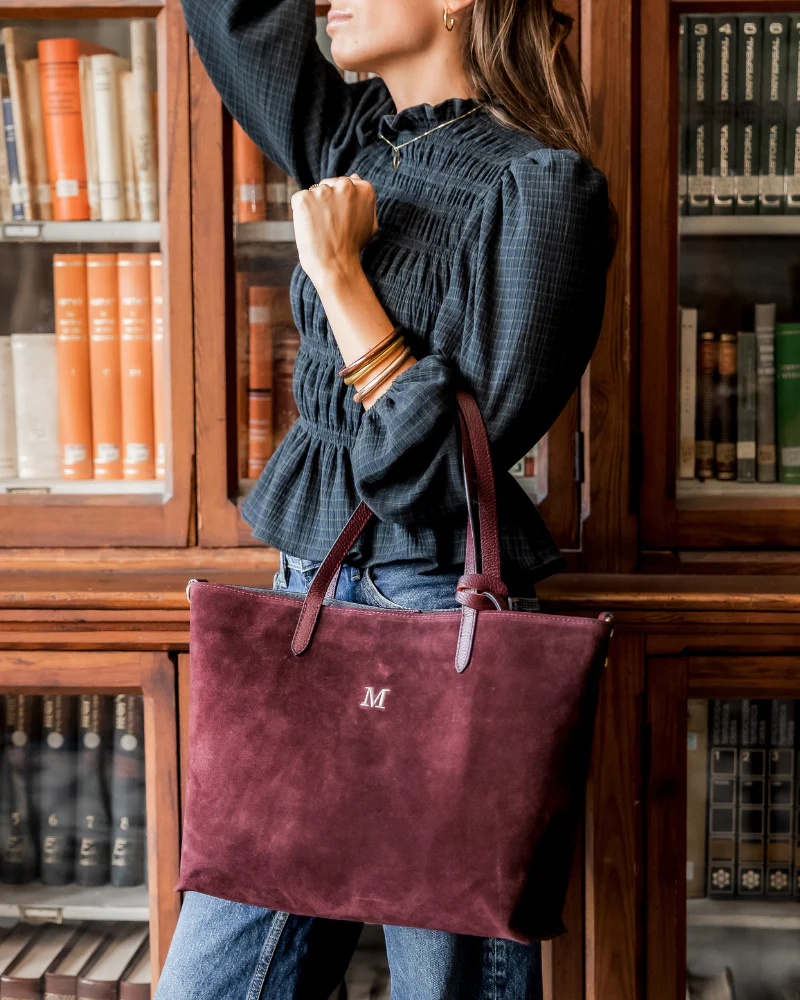 Bolso Shopping Bag ante granate - Imagen 5