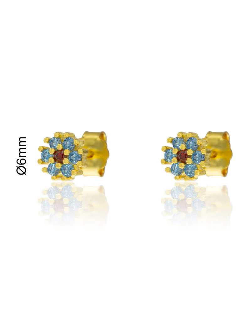 Pendientes Flor turquesa - Imagen 6
