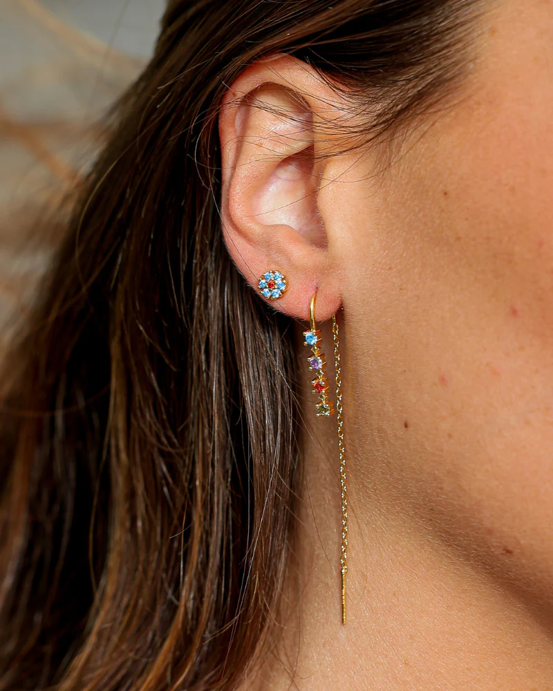 Pendientes Flor turquesa - Imagen 4