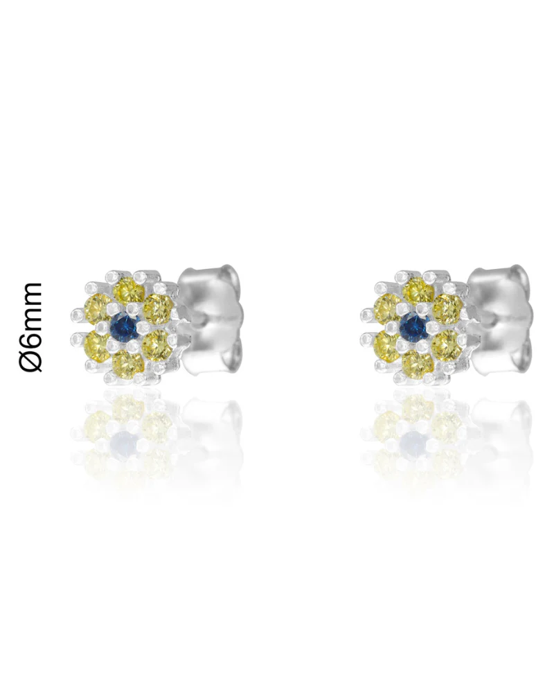 Pendientes Flor lima Silver - Imagen 3