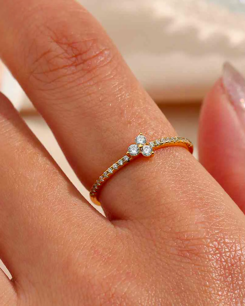 Anillo trébol shine white - Imagen 3