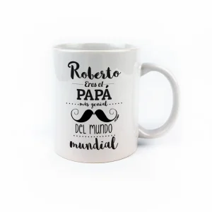 Taza personalizada (Nombre) eres el Papá más genial del mundo mundial
